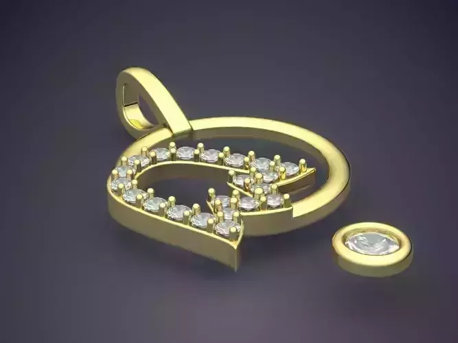 Pendant With Diamonds CAD-3480 3D print model