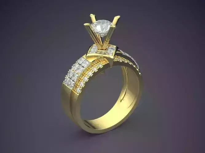 Engagement Ring With Diamonds CAD-3456