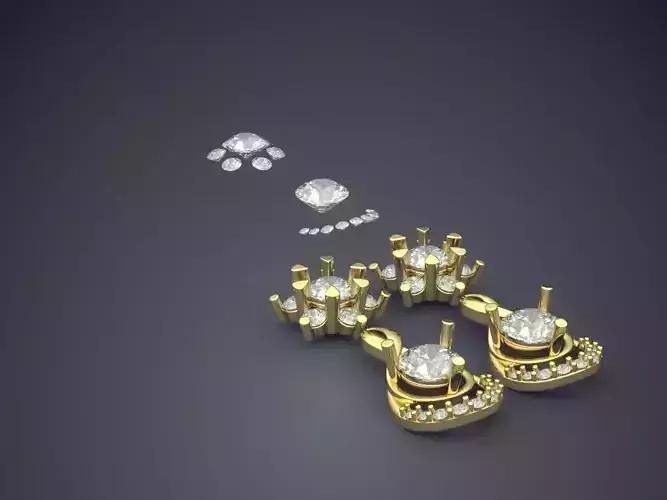 Earrings With Diamonds CAD-3458