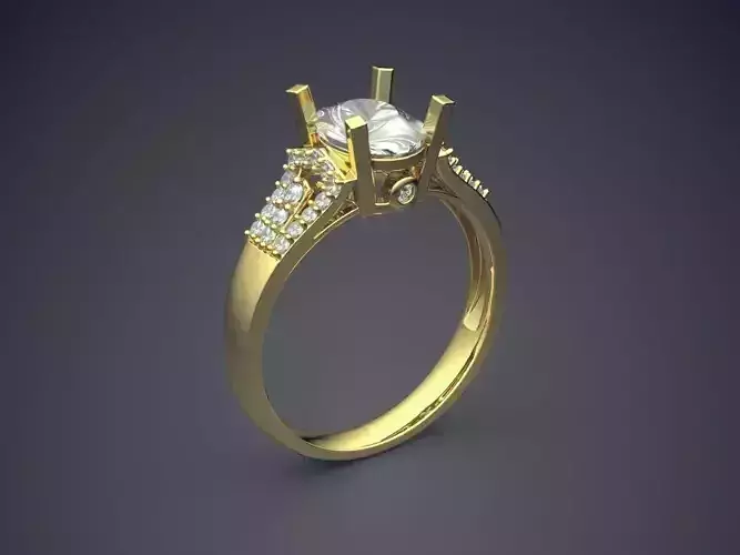 Engagement Ring With Diamonds CAD-3450
