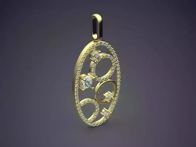 Pendant With Diamonds CAD-3473 3D print model
