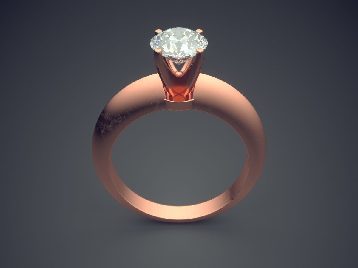 Engagement Ring With Diamond CAD-3447 3D print model_2