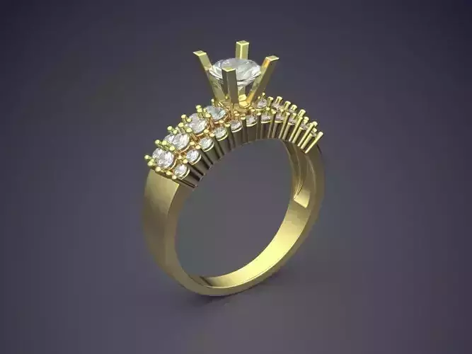 Ring With Diamonds CAD-3448 3D print model