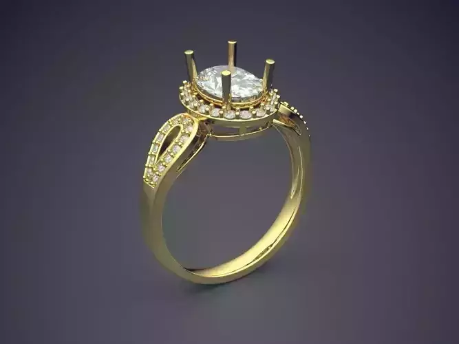 Ring With Diamonds CAD-3443 3D print model