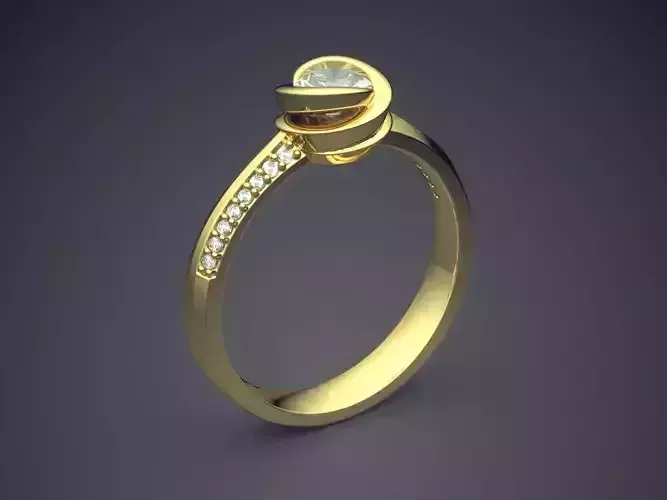 Engagement Ring With Diamonds CAD-3439