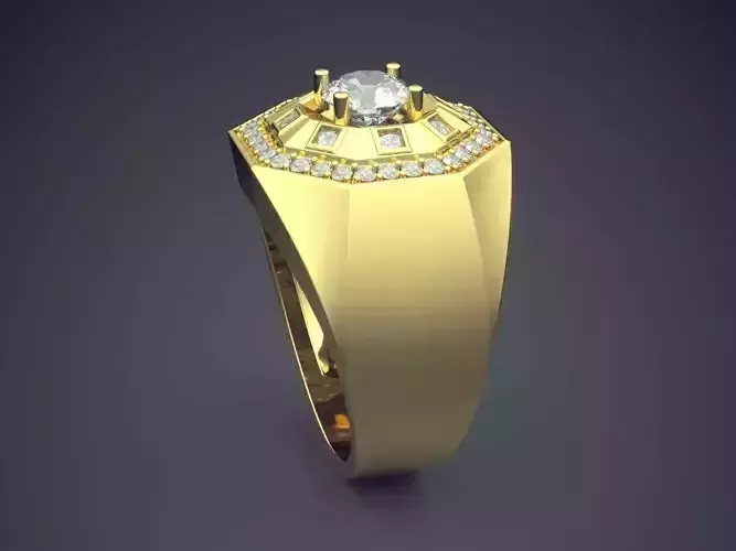 Thick Ring With Diamonds CAD-3428