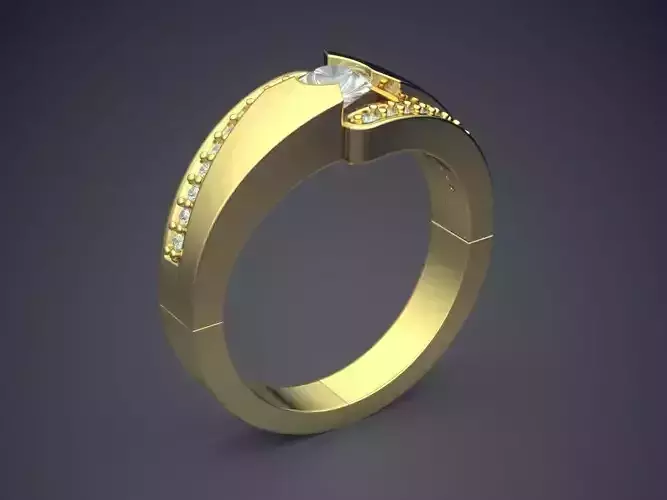 Ring With Diamonds CAD-3425 3D print model