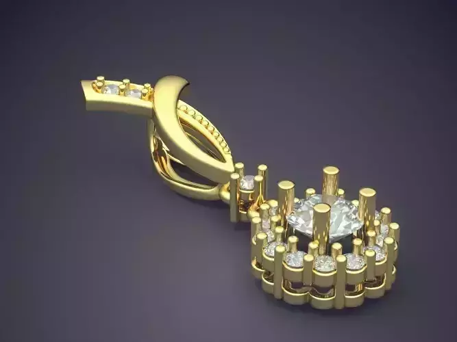 Pendant With Diamonds CAD-3420 3D print model