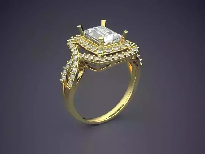 Ring With Diamonds CAD-3415 3D print model