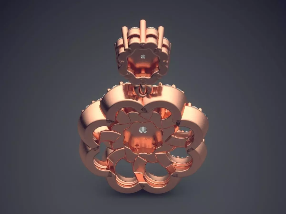 Pendant With Diamonds CAD-3413 3D print model_2