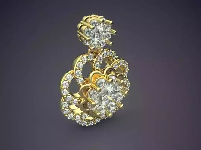 Pendant With Diamonds CAD-3413 3D print model