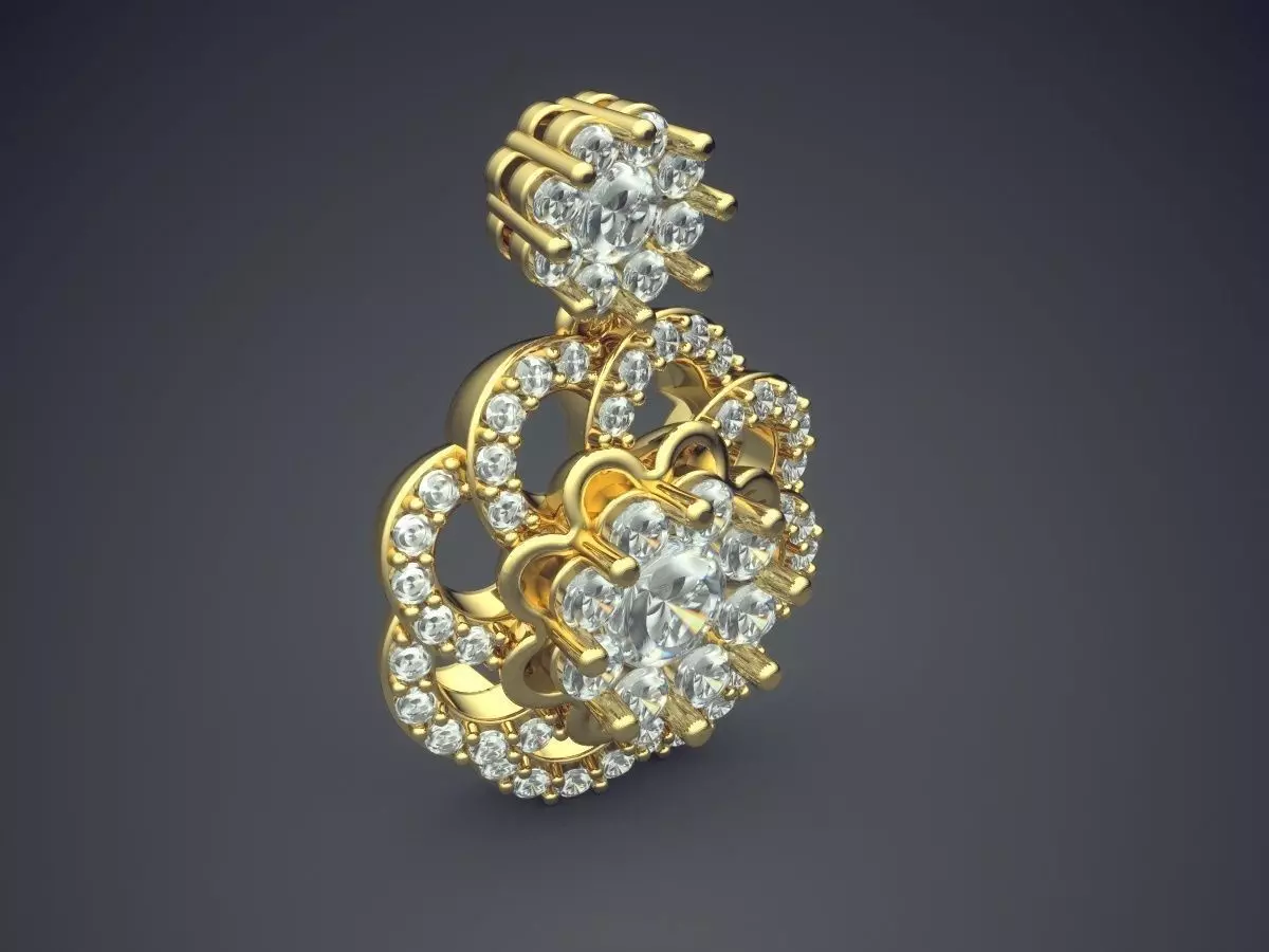 Pendant With Diamonds CAD-3413 3D print model_0