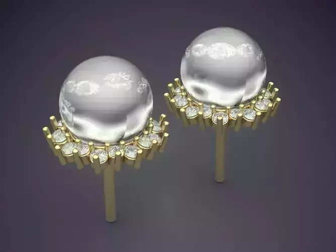 Earrings With Pearl CAD-3409