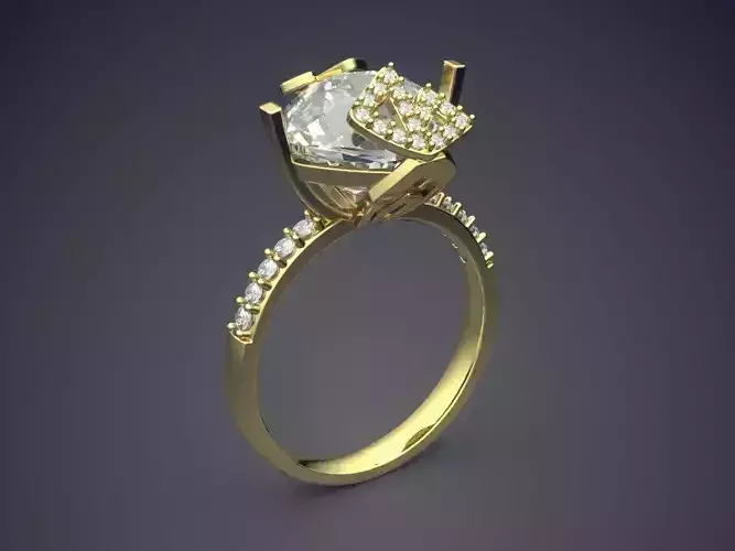 Engagement Ring With Diamonds CAD-3406