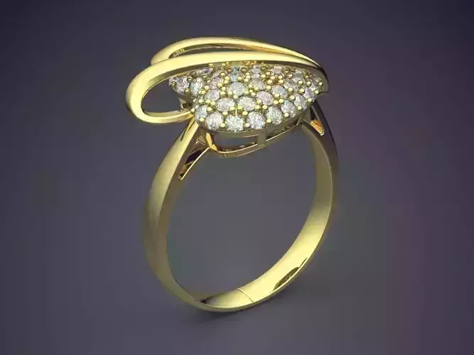 Unique Engagement Ring CAD-3408 3D print model