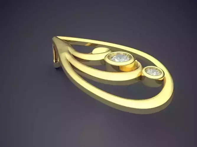 Pendant With Few Diamonds CAD-3396 3D print model