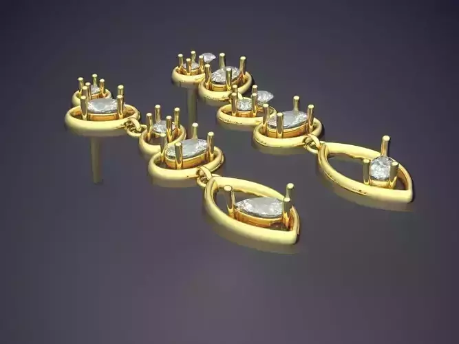 Earrings With Diamonds CAD-3392