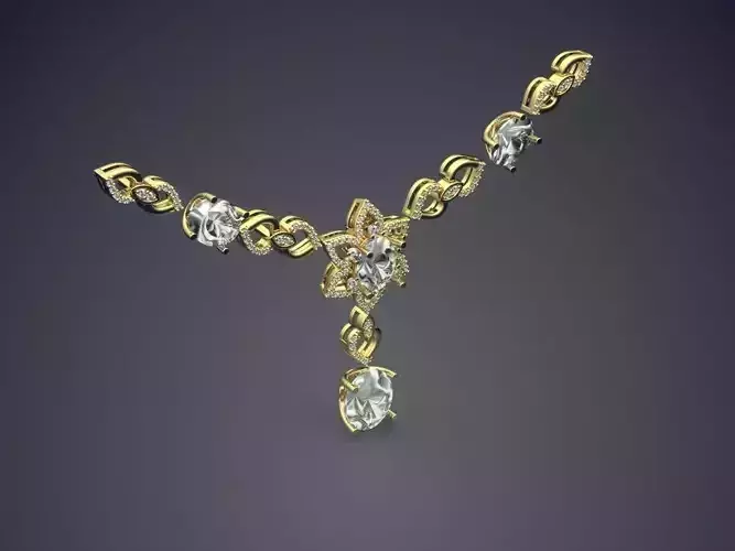 Pendant With Diamonds And Chain CAD-3390