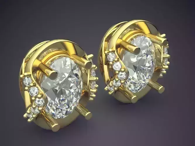 Earrings With Diamonds CAD-3385