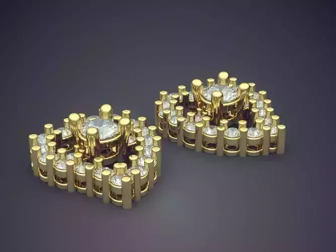 Earrings With Diamonds CAD-3379 3D print model