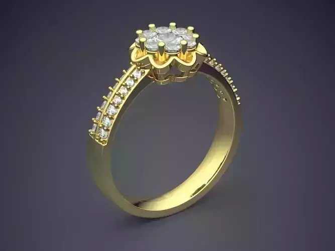 Engagement Ring With Diamonds CAD-3367