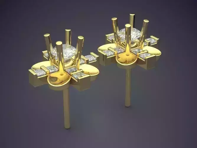 Earrings With Diamonds CAD-3357