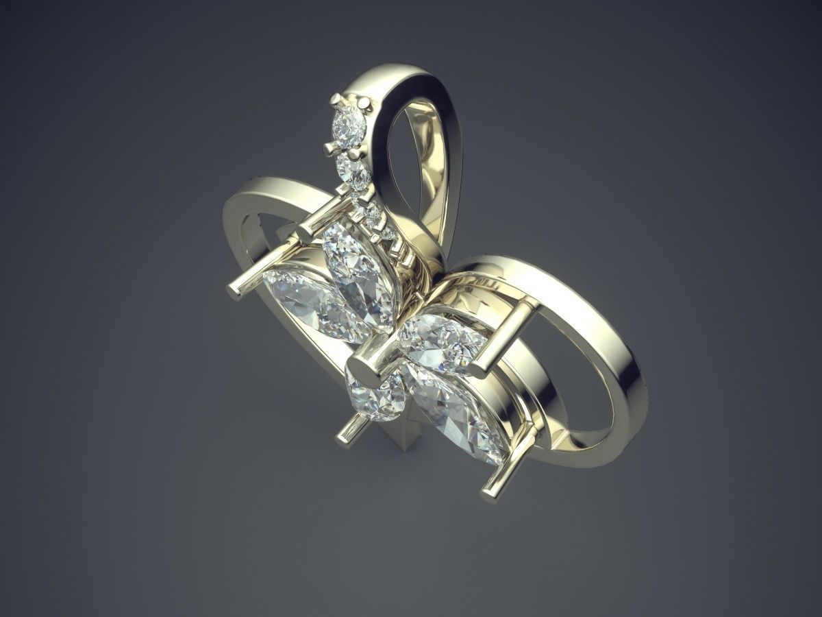 Flower Motif Pendant With Diamonds CAD-3349 3D print model_1