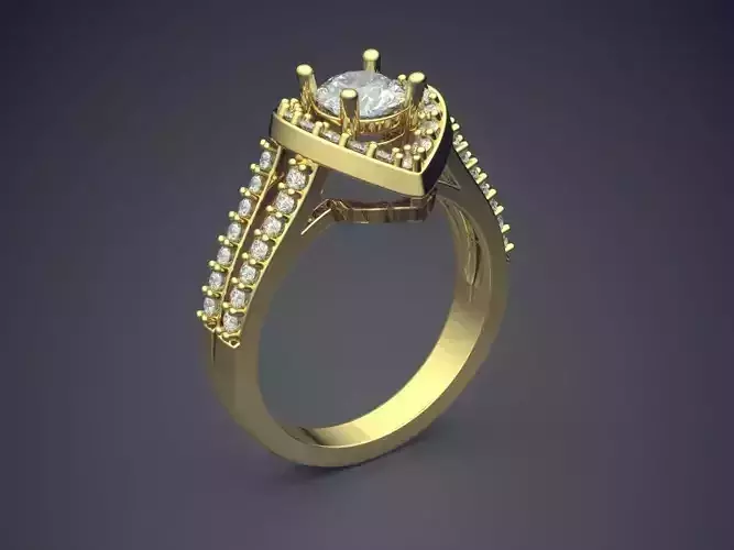 Engagement Ring With Diamonds CAD-3336