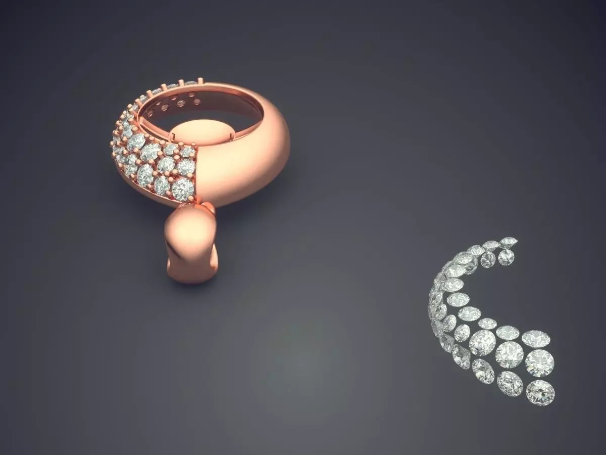 Pendant With Diamonds CAD-3316 3D print model_2