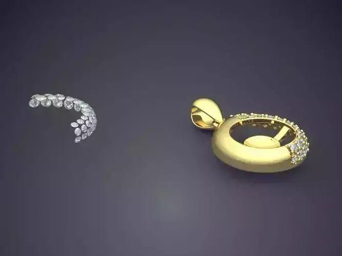 Pendant With Diamonds CAD-3316 3D print model