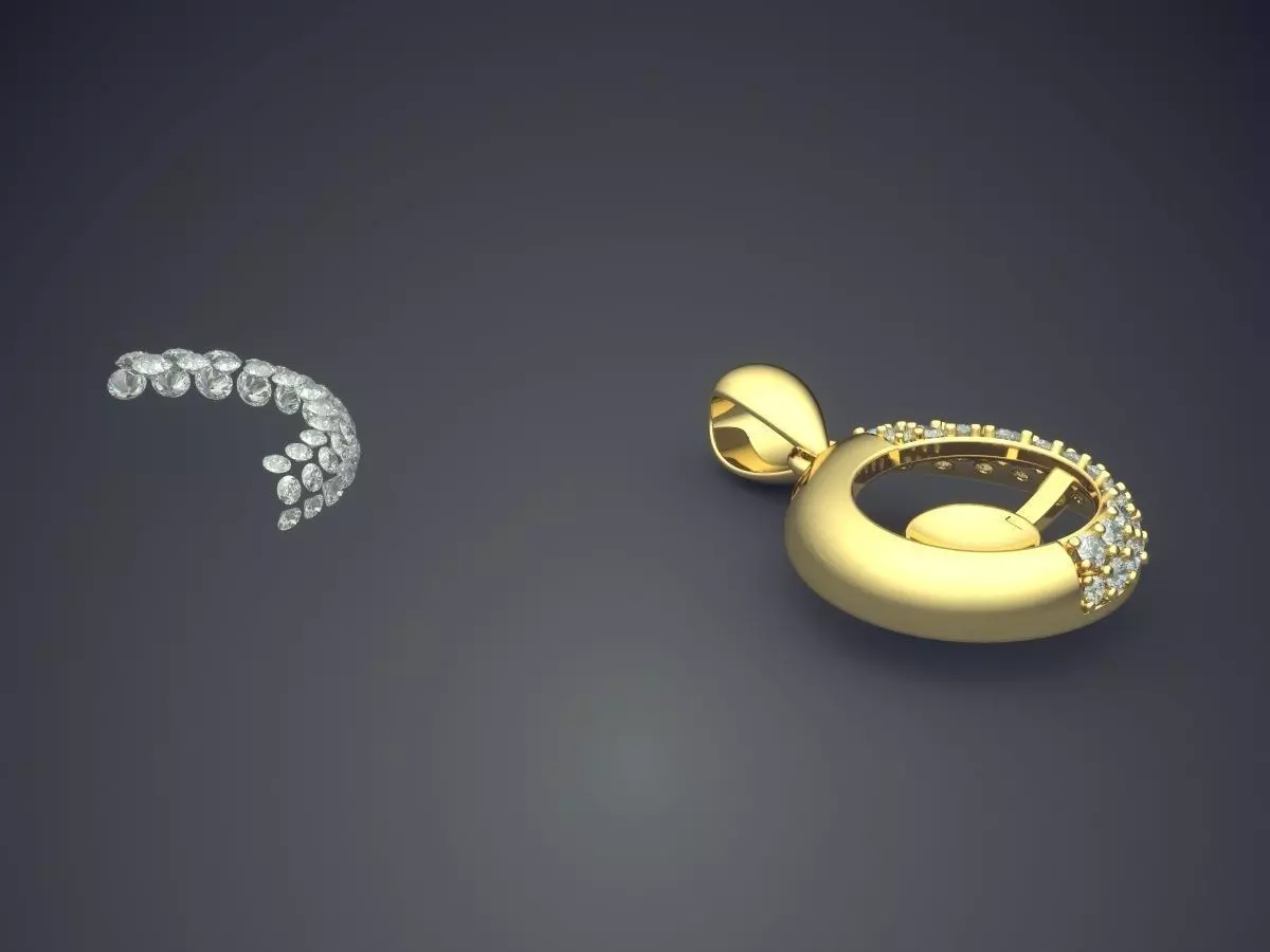 Pendant With Diamonds CAD-3316 3D print model_0