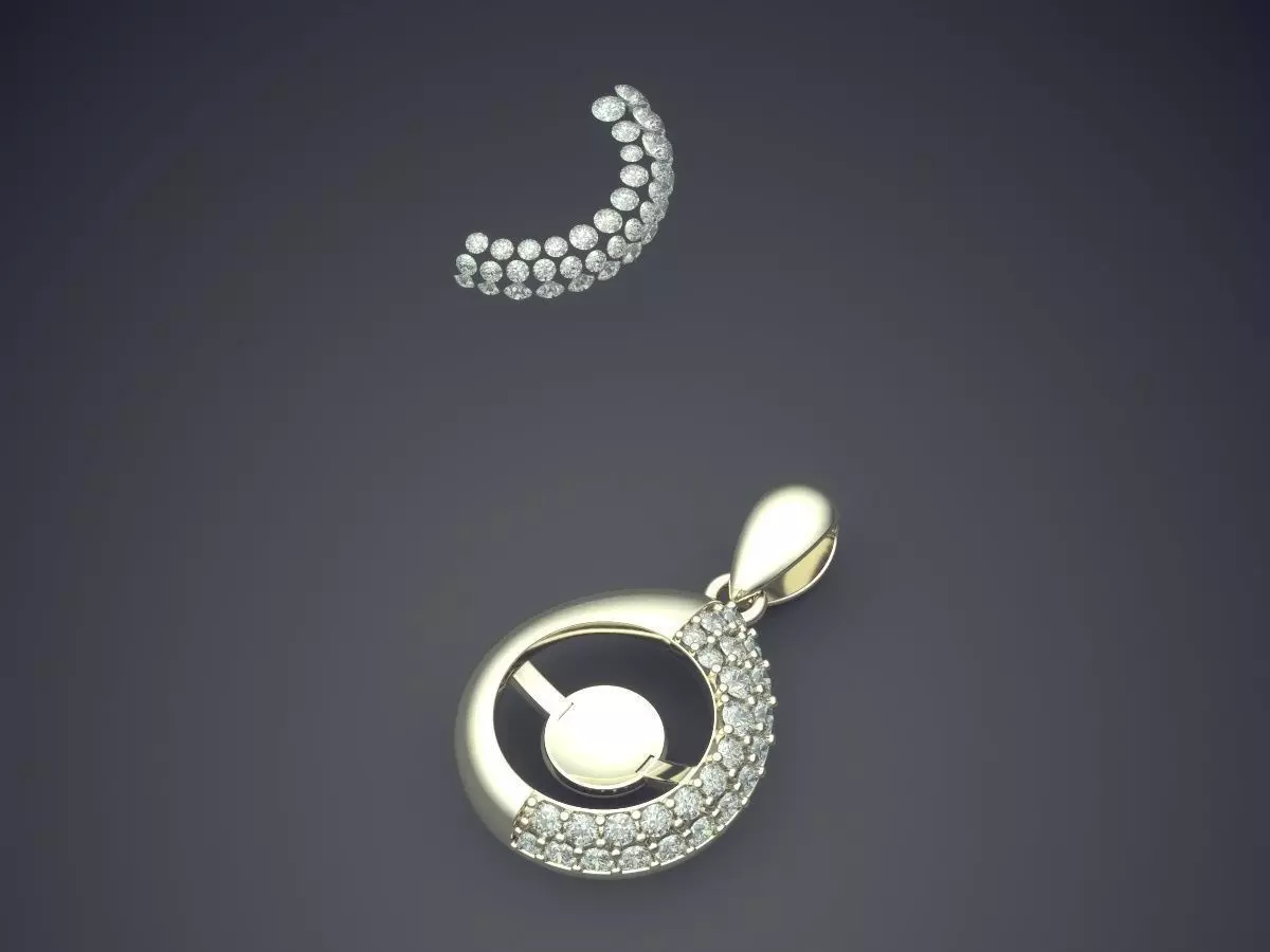Pendant With Diamonds CAD-3316 3D print model_1