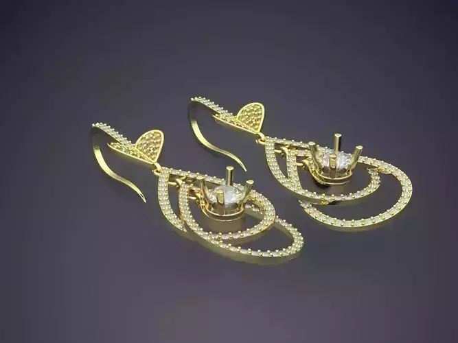 Earrings With Diamonds CAD-3329