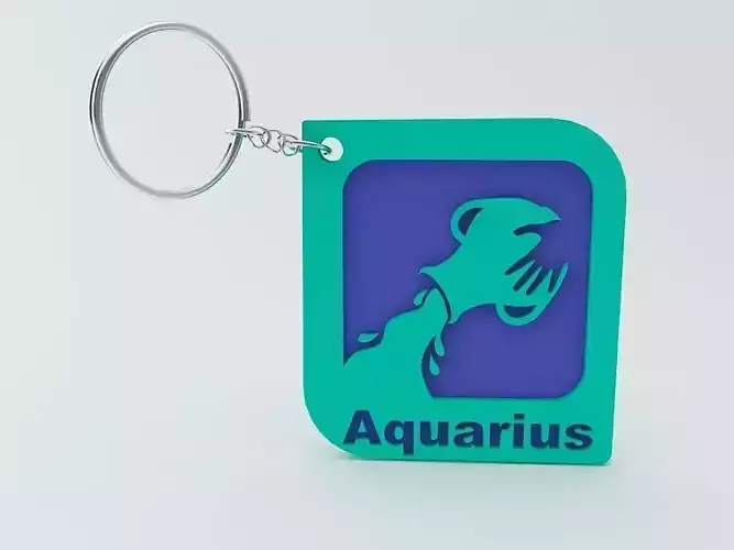 Aquarius Zodiac Keychain Model