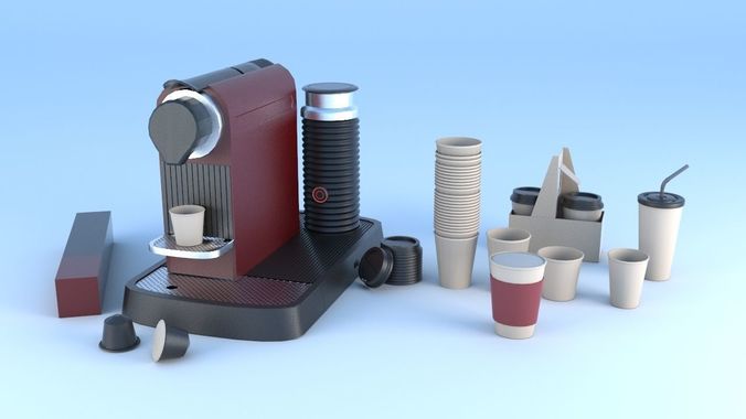 espresso machine coffee capsule caps 3D model