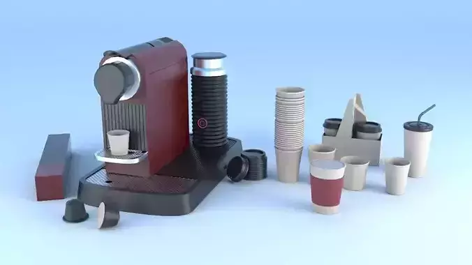 espresso machine coffee capsule caps 3D model