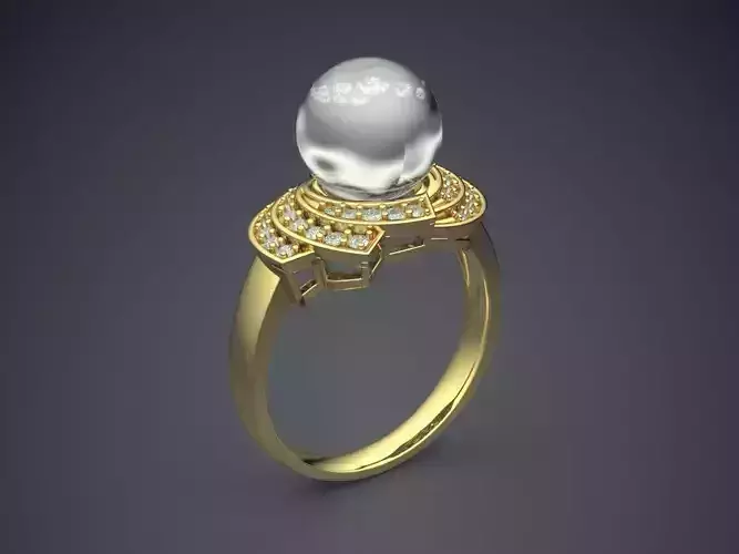 Ring With Pearl CAD-3301 3D print model