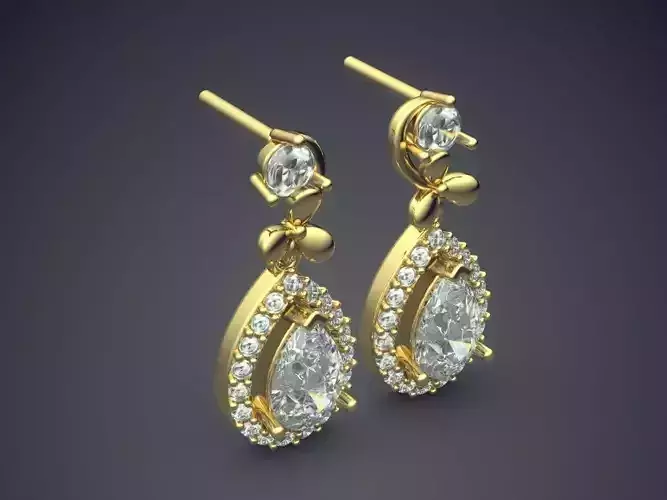 Earrings With Diamonds CAD-3291