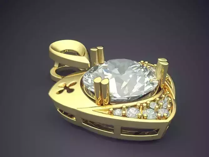 Pendant With Diamonds CAD-3285 3D print model