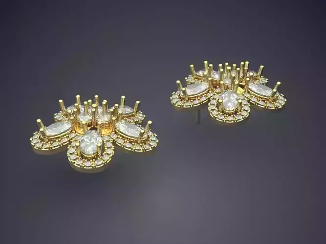 Earrings With Diamonds CAD-3281