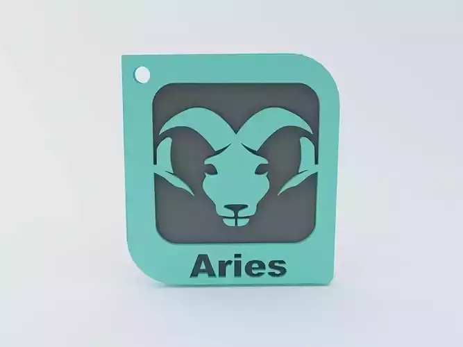 Aries Zodiac Keychain Model 