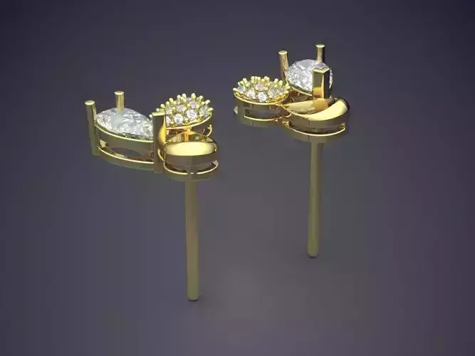 Earrings With Diamonds CAD-3272