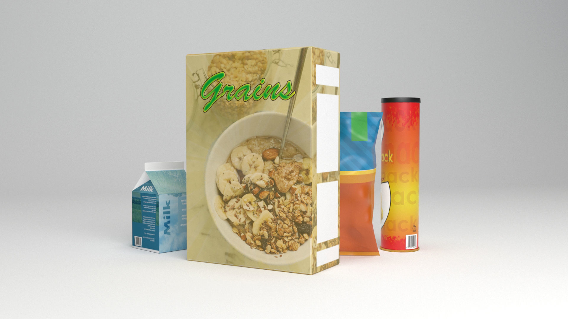 snack tube and box Low-poly 3D model_3