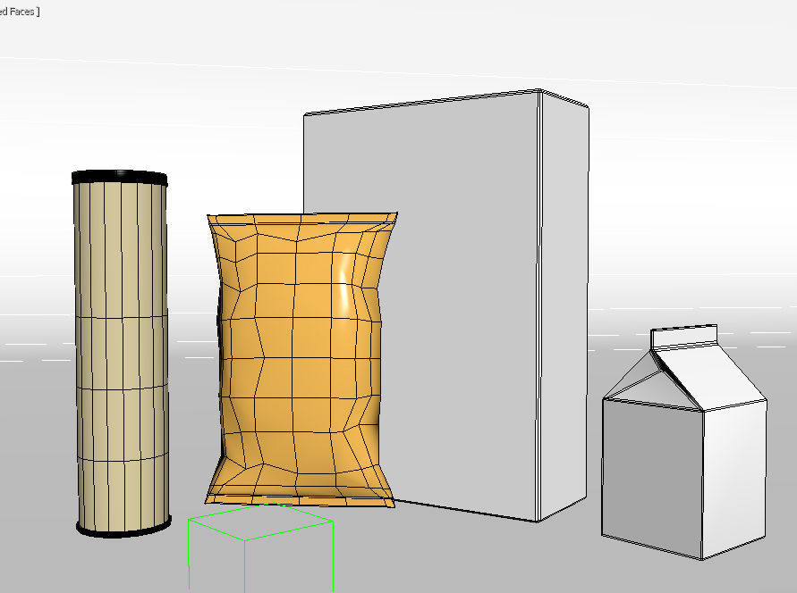 snack tube and box Low-poly 3D model_5