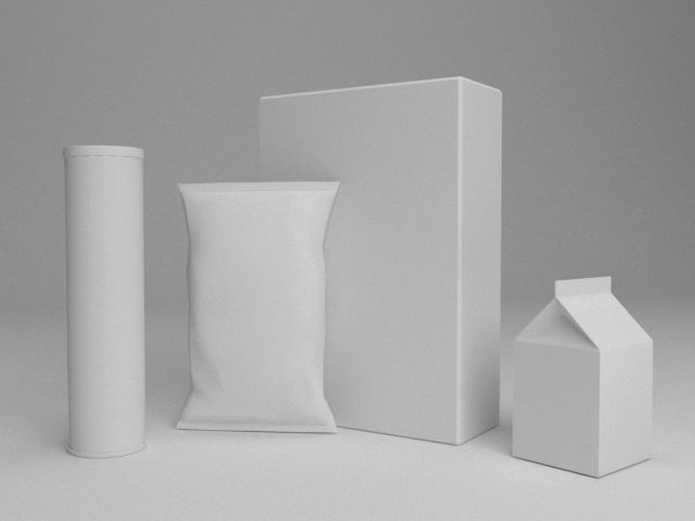 snack tube and box Low-poly 3D model_1