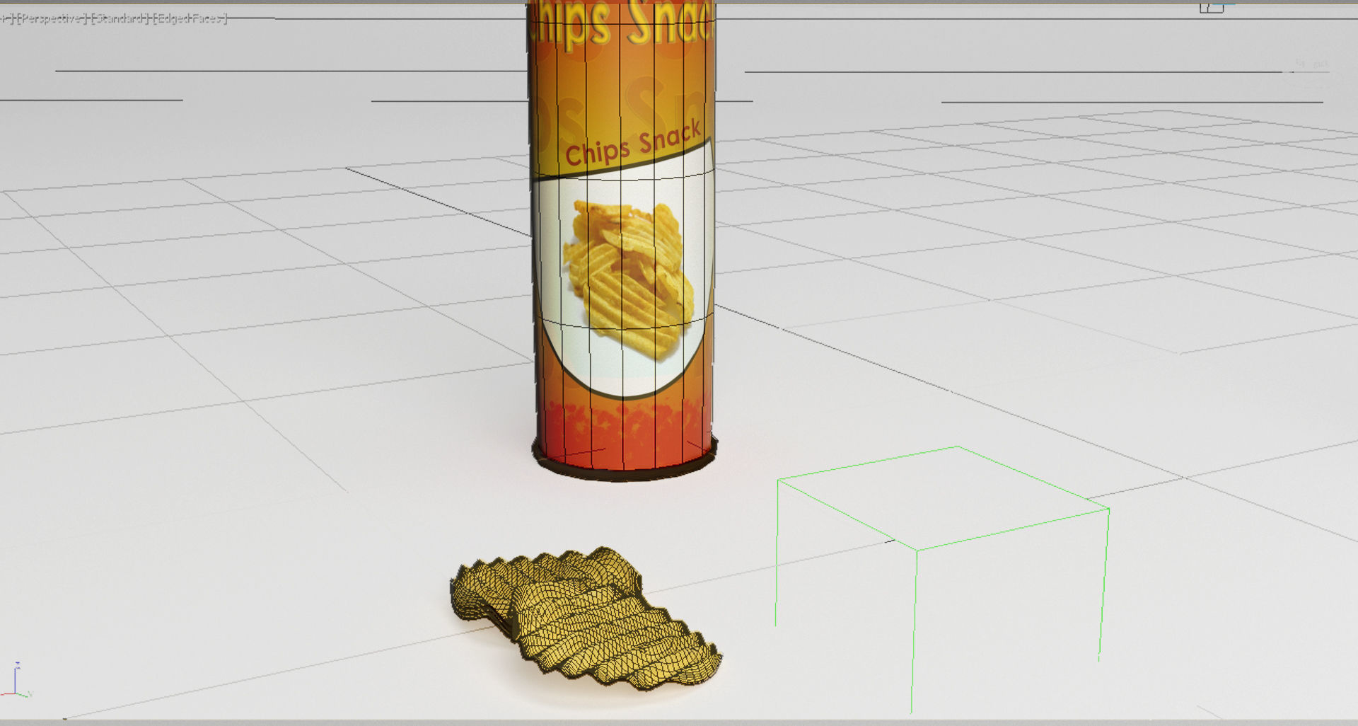 snack tube and box Low-poly 3D model_6