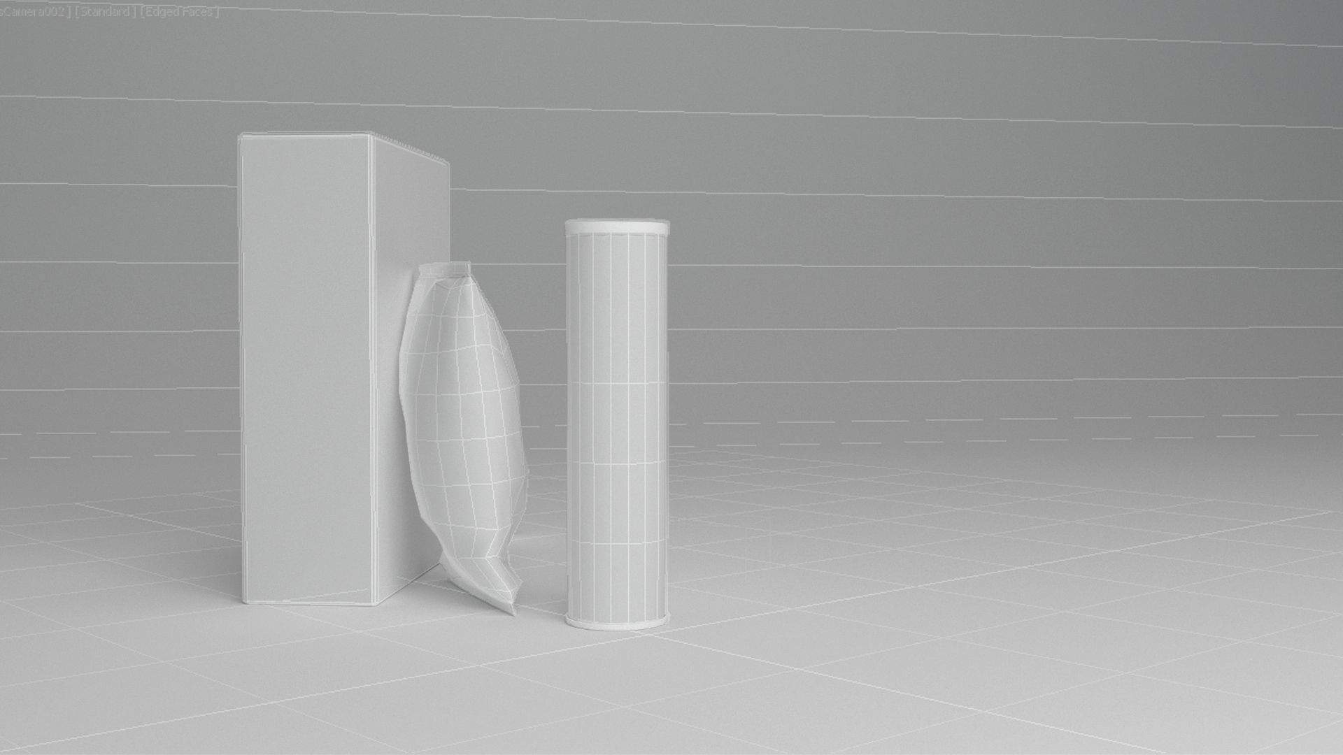 snack tube and box Low-poly 3D model_2