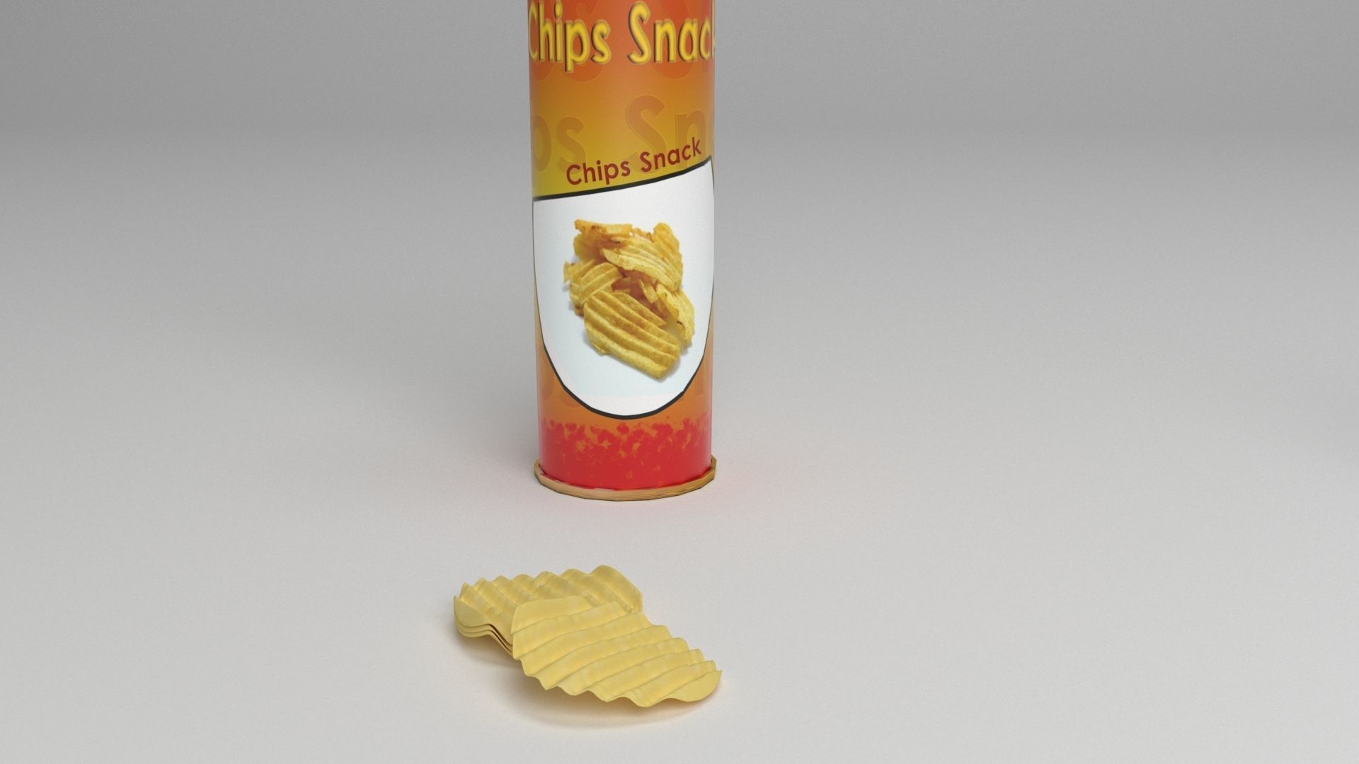 snack tube and box Low-poly 3D model_7
