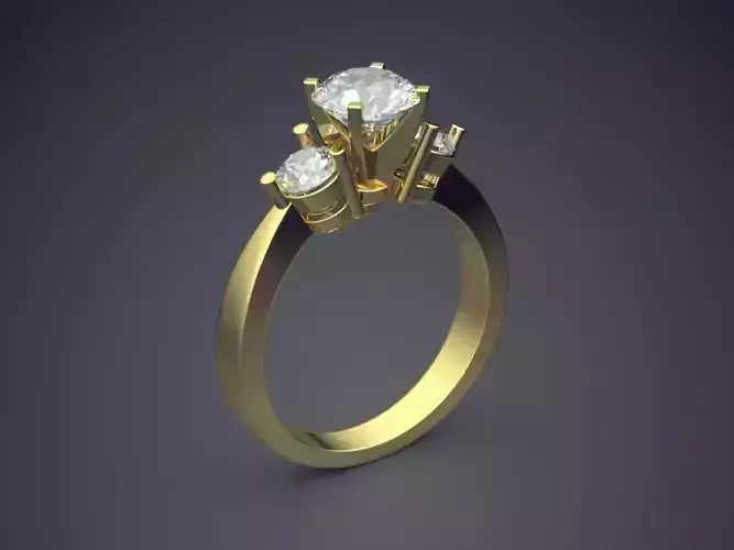 Ring With Diamonds CAD-3247 3D print model