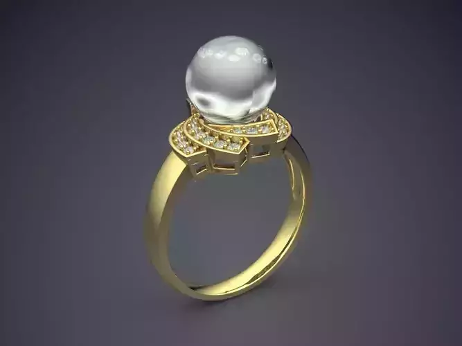 Ring With Pearl CAD-3239